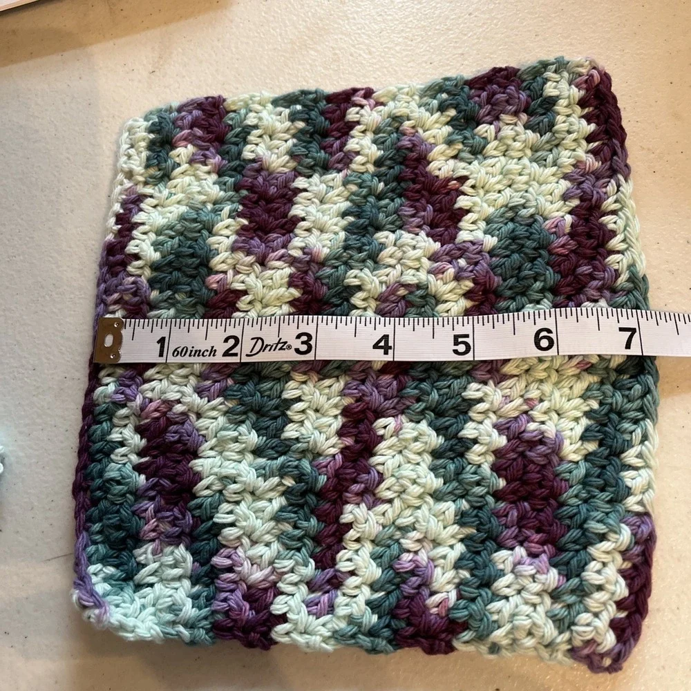HANDMADE SET OF 3 CROCHET COTTON DISH CLOTHS OR WASH CLOTHS *NEW*